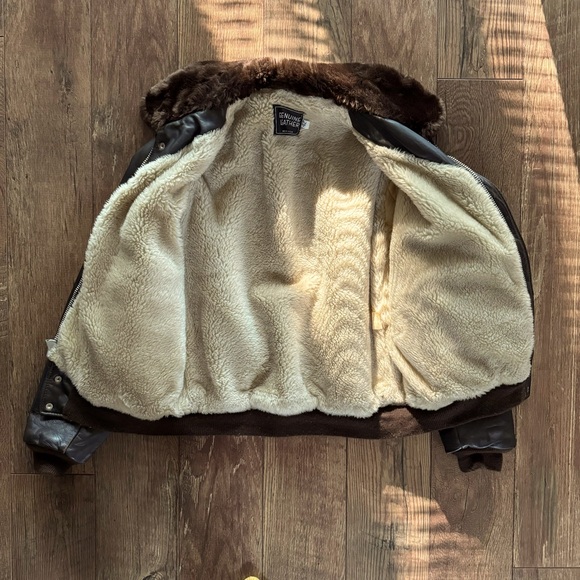 Vintage Bomber/Aviator leather jacket -Size 42 - Picture 8 of 12